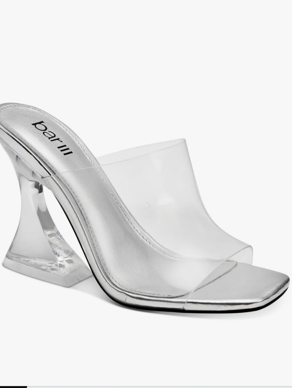 Bar III Women's Transparent Architectural Sculpted Heels